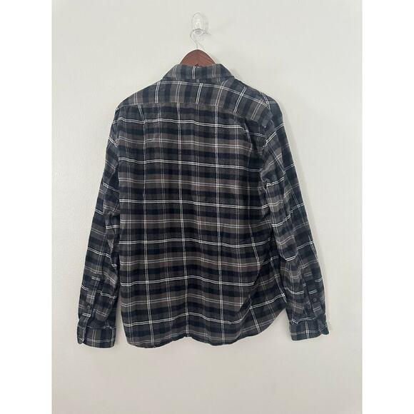 J. Crew Buffalo Plaid Grey Flannel sz Large Slim - Picture 2 of 3
